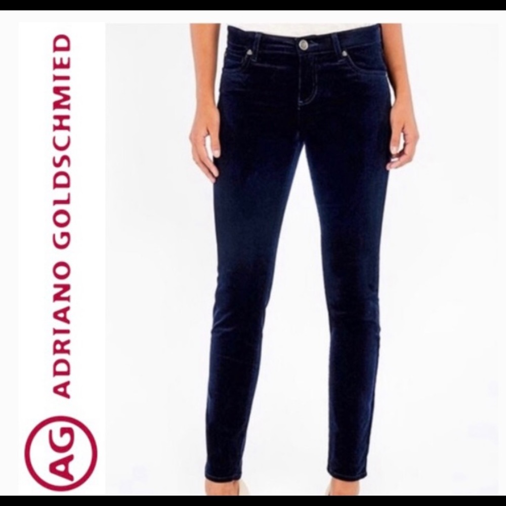 AG “The Stevie” Slim Straight Navy Corduroy Pants